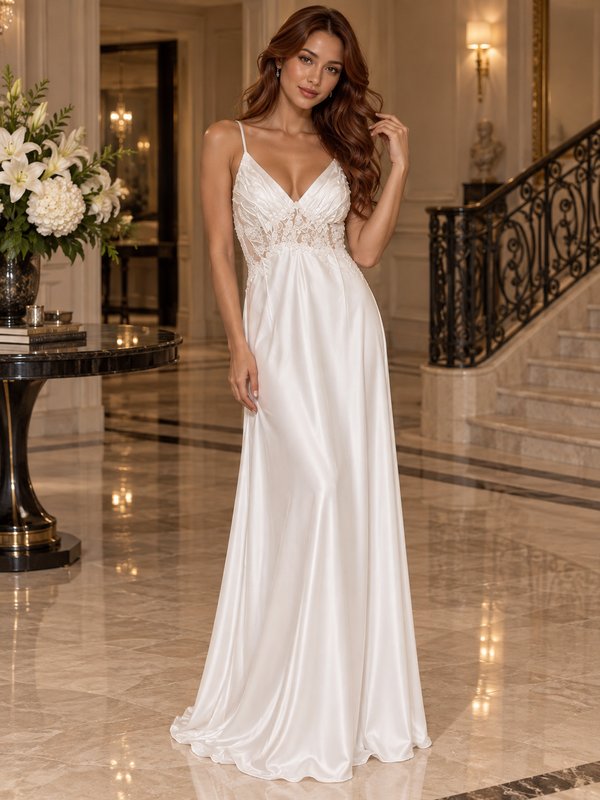 Eliana Long Satin Chemise